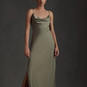 BHLDN Cali Satin Charmeuse Midi Dress